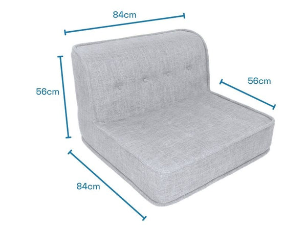 Modju Modular Sofa - Light Grey Armless Armchair Top Section Dimensions