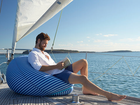 Water resistant outdoor bean bag: Nautical Pattern