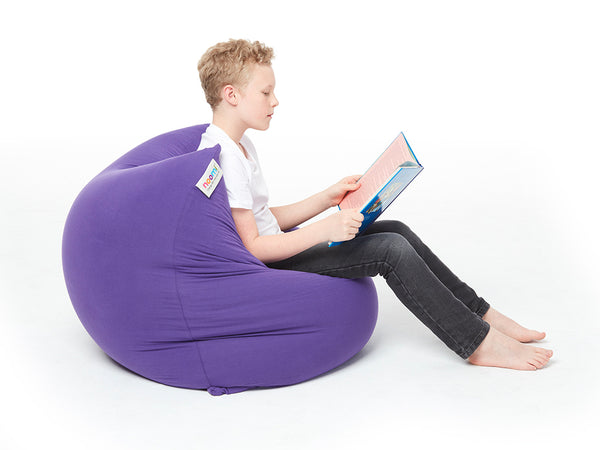 Noomi S - our Small square beanbag, perfect for kids and teens reading - purple