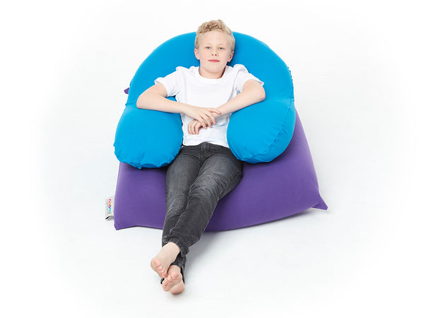 Small bean bag + U bean bag = amazing supportive chair