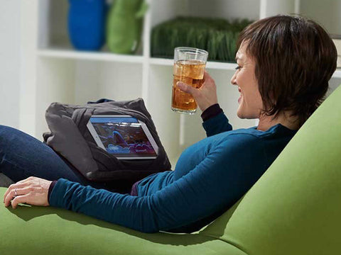 Tablet holder pillow, perfect for travelling or relaxing at home - Charcoal